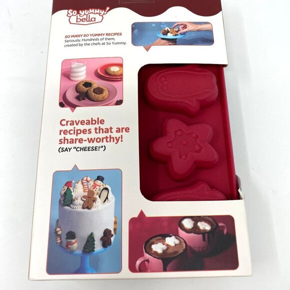 So Yummy Bella 2pc Chocolate Mold Set Gingerbread Man Pine Trees Penguin Stars - Picture 5 of 7